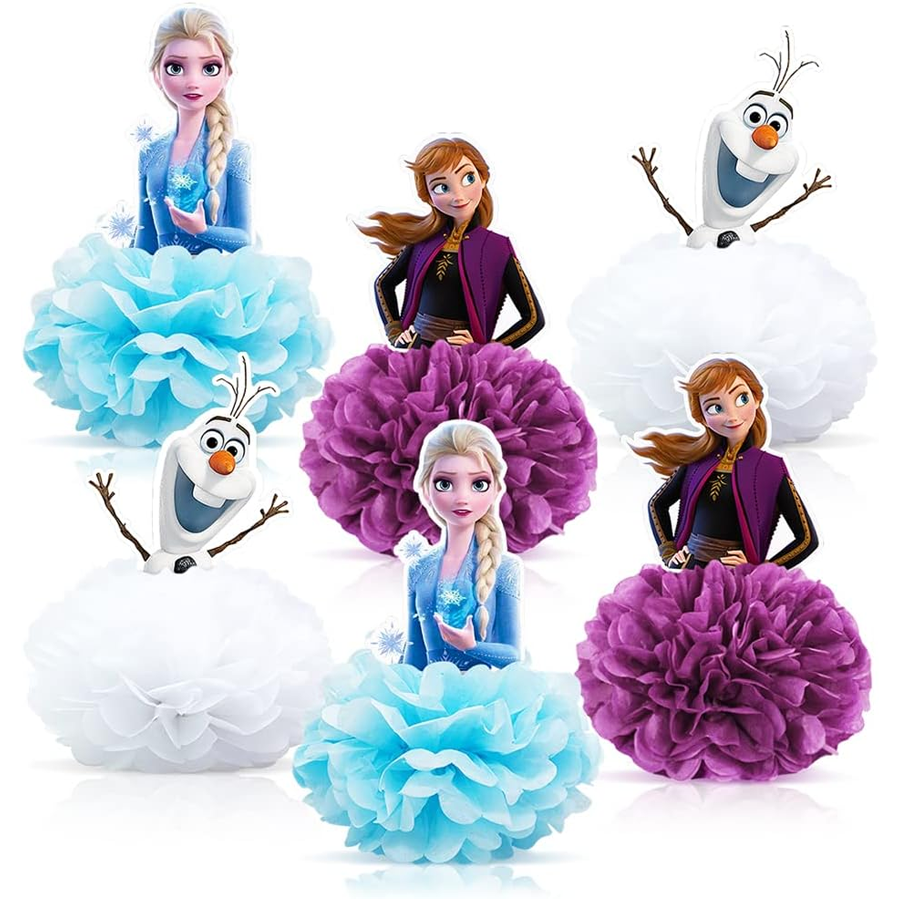 Frozen Paper Honeycomb Table Centerpieces - Party Supplies and Decorations for Birthday Tables