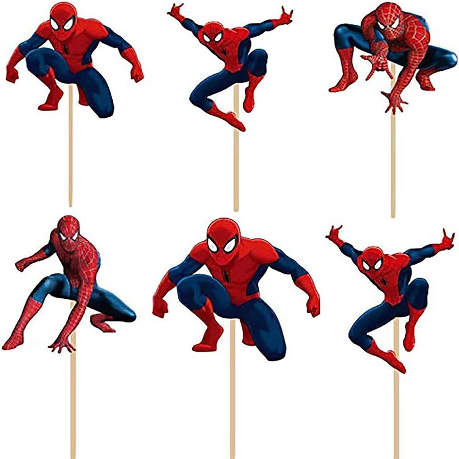 Spidermann Cupcake Toppers for Birthday Party Decoration Supplies